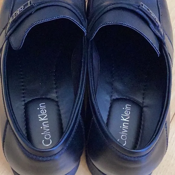 Calvin Klein Bartley Diamond Leather Slip On Shoes. Black, men’s size 11.5