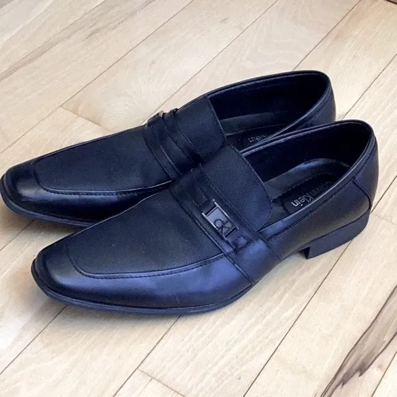 Calvin Klein Bartley Diamond Leather Slip On Shoes. Black, men’s size 11.5