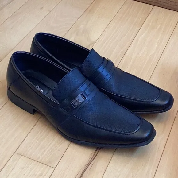 Calvin Klein Bartley Diamond Leather Slip On Shoes. Black, men’s size 11.5