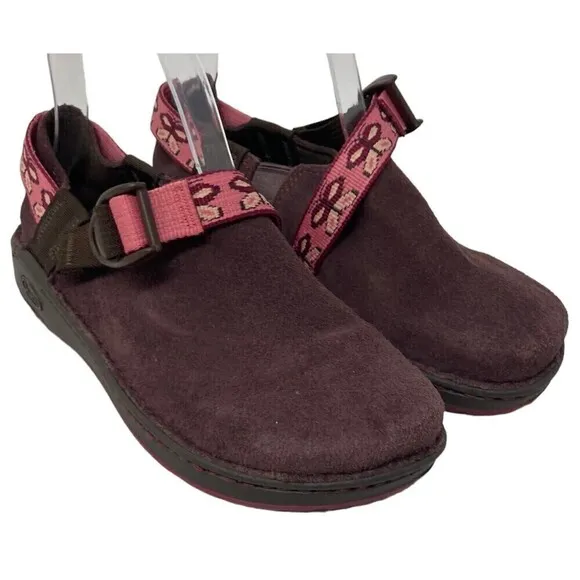 Chaco Pedshed Pink Butterfly Fig Suede Hiking Comfort Shoes Womens Size 4