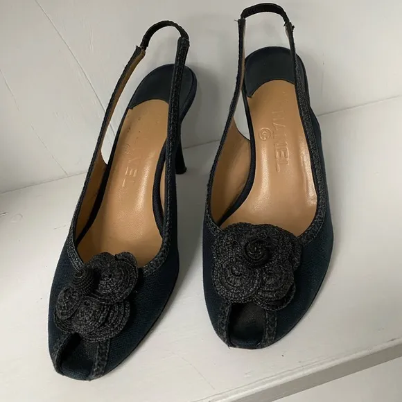 Chanel Shoes Open Toe Sling  Back Strap Sandal