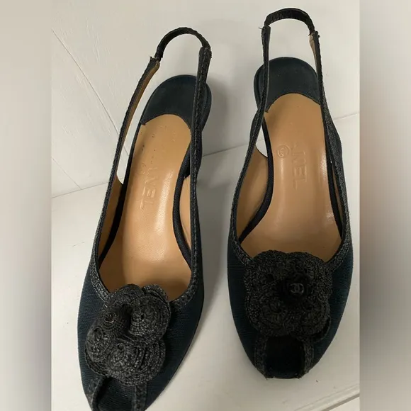 Chanel Shoes Open Toe Sling  Back Strap Sandal