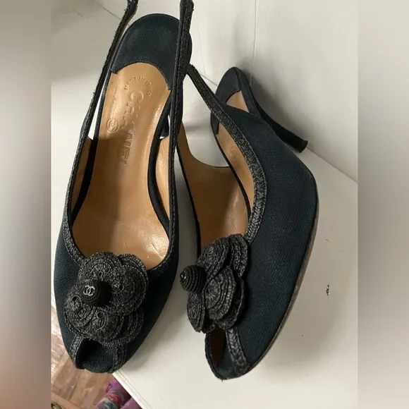 Chanel Shoes Open Toe Sling  Back Strap Sandal