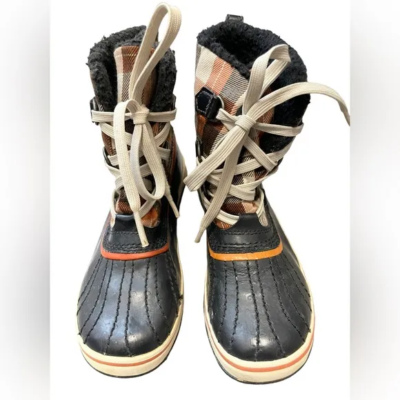Children's Size 2 Sorel Plaid rain snow duck boots