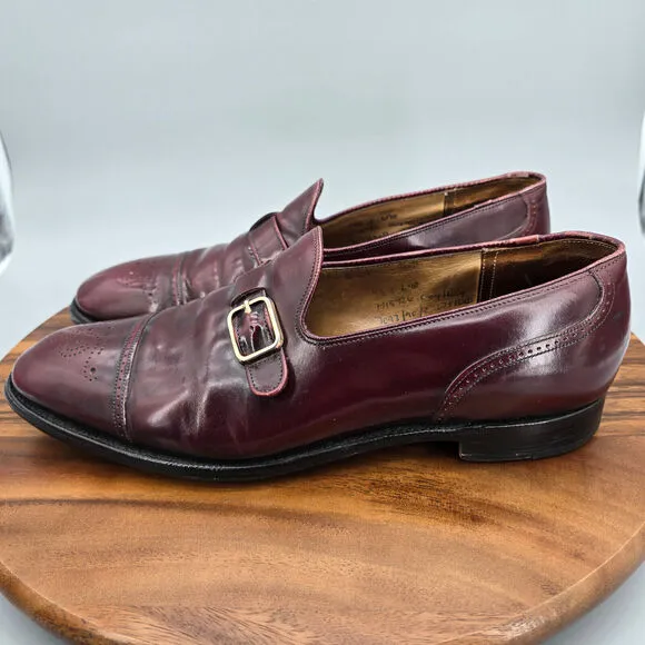 Church's Loafers Men's 10.5 US 9.5 UK C Burgundy Leather Buckle Cap Toe Shoes