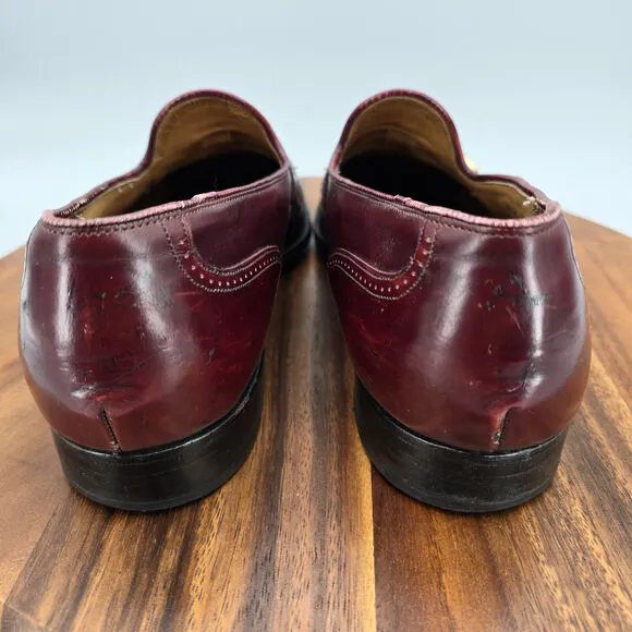 Church's Loafers Men's 10.5 US 9.5 UK C Burgundy Leather Buckle Cap Toe Shoes