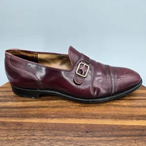 Church's Loafers Men's 10.5 US 9.5 UK C Burgundy Leather Buckle Cap Toe Shoes