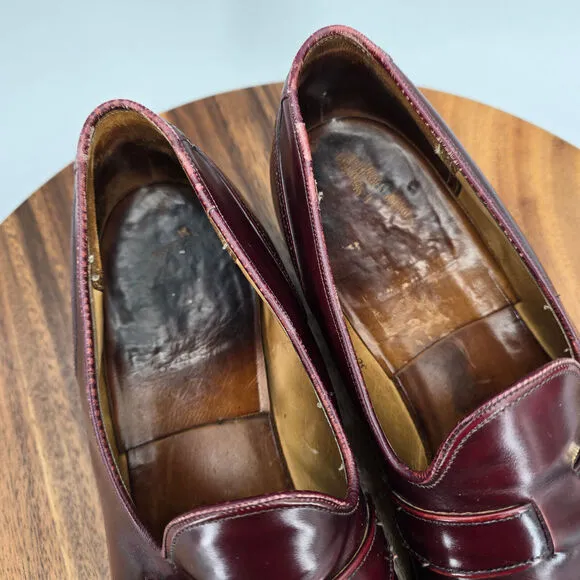 Church's Loafers Men's 10.5 US 9.5 UK C Burgundy Leather Buckle Cap Toe Shoes