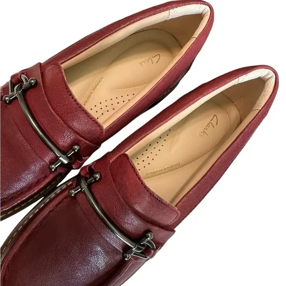 Clarkes Leather Platform Loafers