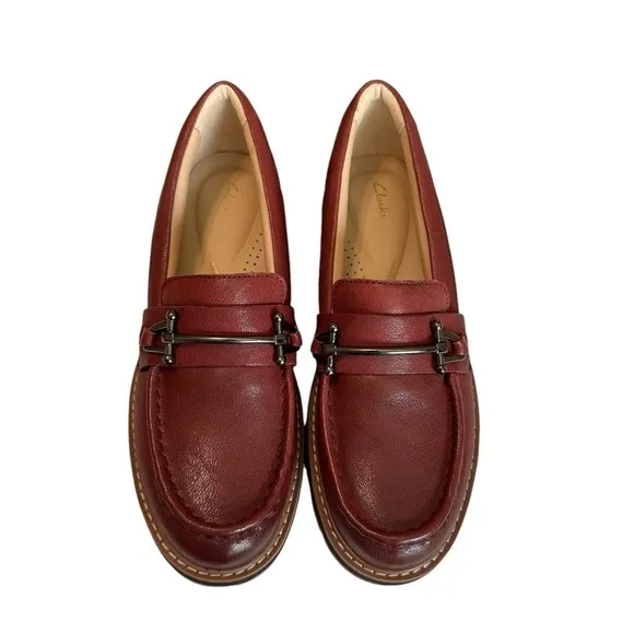 Clarkes Leather Platform Loafers