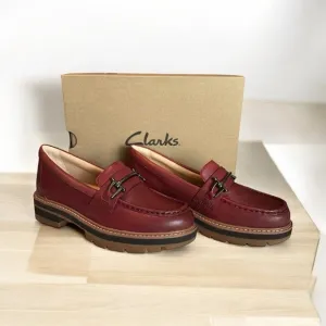 Clarkes Leather Platform Loafers