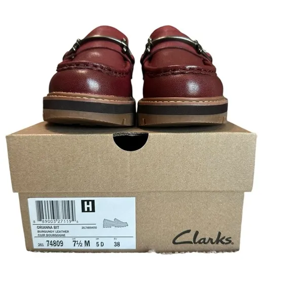 Clarkes Leather Platform Loafers