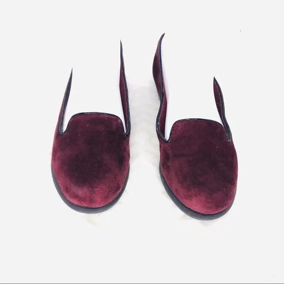 Clarks Collection Velvet Burgundy Red Loafers