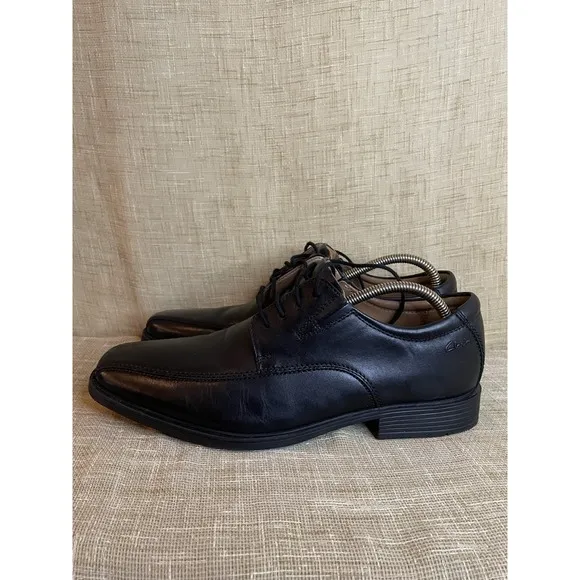 Clarks Comfort Collection Men's Whiddon Pace Oxford Black Leather 9.5 NWOT