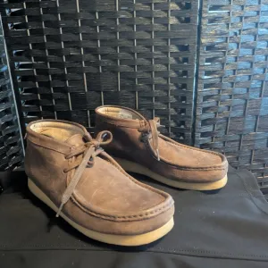 CLARKS Men's Brown Leather Shoes Chukka Boots Excel Used Cond 10.5 Little Wear