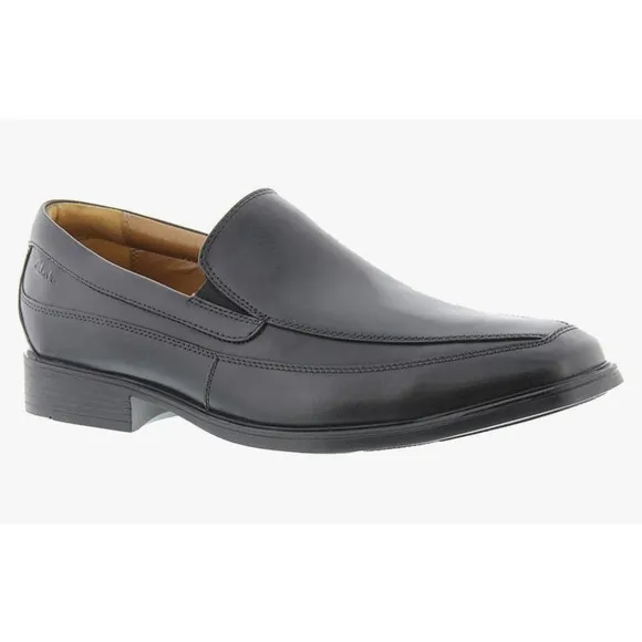 Clarks Men's Tilden Free Black Leather Loafers, Sz 8.5 M Slip On Shoes