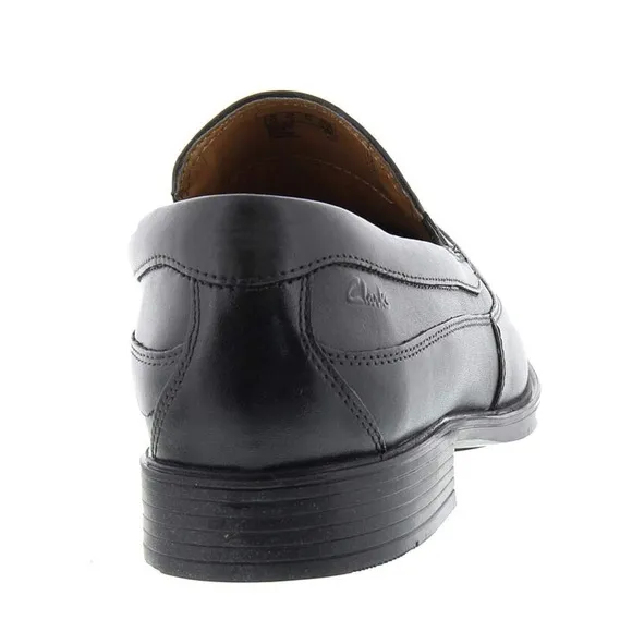 Clarks Men's Tilden Free Black Leather Loafers, Sz 8.5 M Slip On Shoes