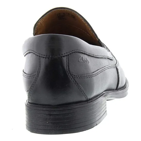 Clarks Men's Tilden Free Black Leather Loafers, Sz 8.5 M Slip On Shoes