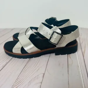 Clarks Orinoco Strap Womens Sandals Silver Metallic Leather Lug Sole Shoes