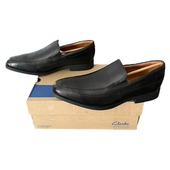 Clarks Tilden Free Black Leather Upper Men’s Loafer Slip Ons Men’s Size 9 W