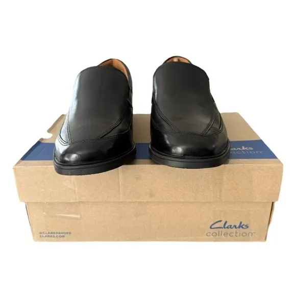 Clarks Tilden Free Black Leather Upper Men’s Loafer Slip Ons Men’s Size 9 W
