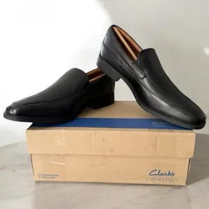 Clarks Tilden Free Black Leather Upper Men’s Loafer Slip Ons Men’s Size 9 W