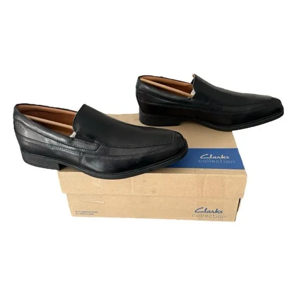 Clarks Tilden Free Black Leather Upper Men’s Loafer Slip Ons Men’s Size 9 W