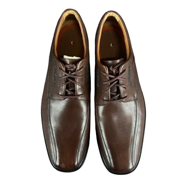 Clarks Unkenneth Way Brown Leather Casual Shoes Men's Size 10.5 M
