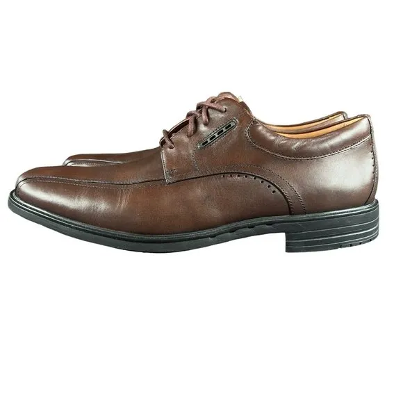 Clarks Unkenneth Way Brown Leather Casual Shoes Men's Size 10.5 M