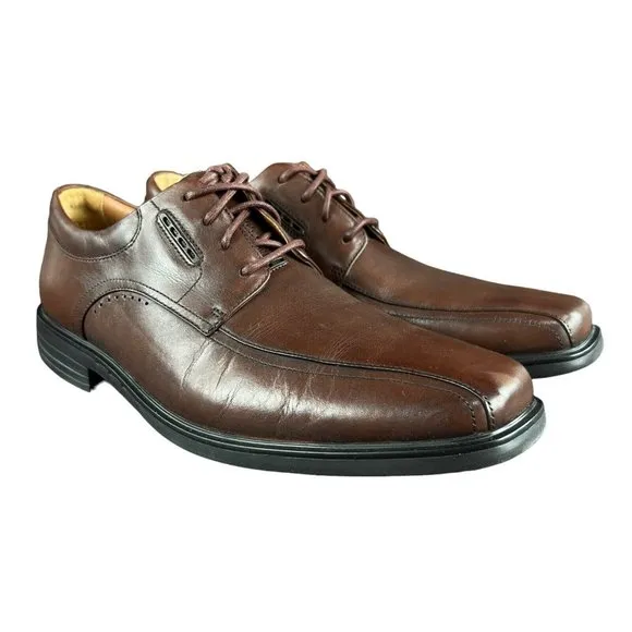 Clarks Unkenneth Way Brown Leather Casual Shoes Men's Size 10.5 M