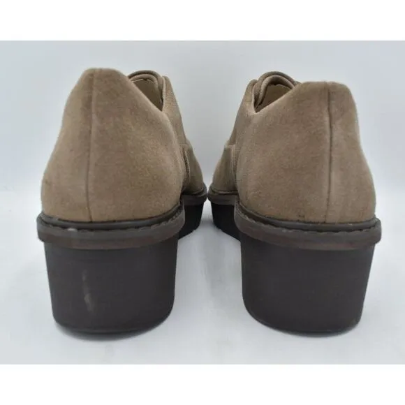 Clarks Womens Size 9 Airabella Sky Pebble Suede Wedge Loafers Shoes