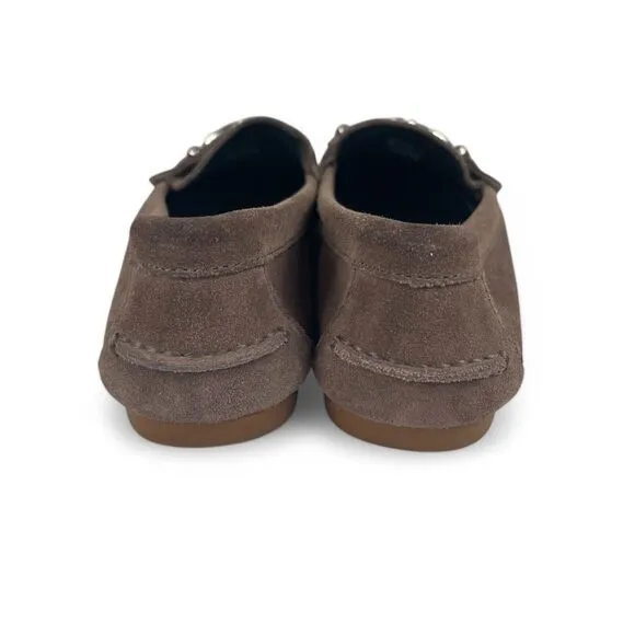 Coach Brown Taupe Suede Loafers Size 8.5 Fortunata NWOT Driving Shoes Preppy