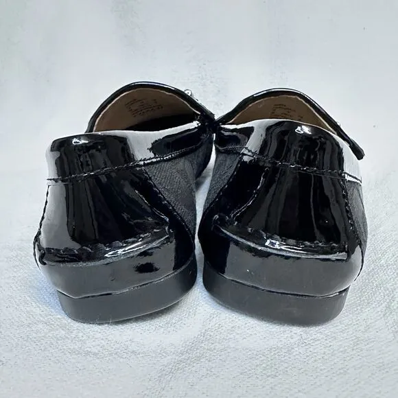 Coach Fortunata Womens sz 6 Black Signature Logo Loafers - NEW