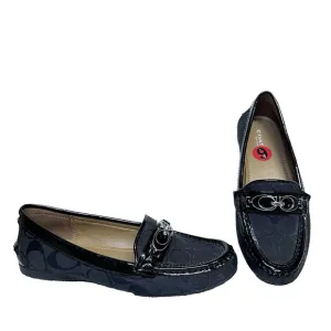 Coach Fortunata Womens sz 6 Black Signature Logo Loafers - NEW