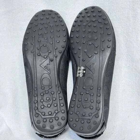 Coach Fortunata Womens sz 6 Black Signature Logo Loafers - NEW