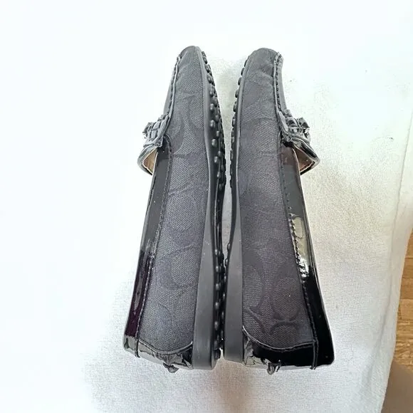 Coach Fortunata Womens sz 6 Black Signature Logo Loafers - NEW