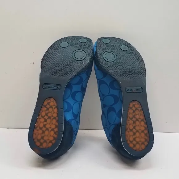 Coach Kyrie Signature Velcro Strap Canvas Leather Shoes Size 7.5
