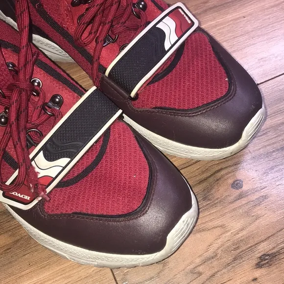 Coach red and black socks sneakers shoes