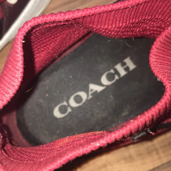 Coach red and black socks sneakers shoes