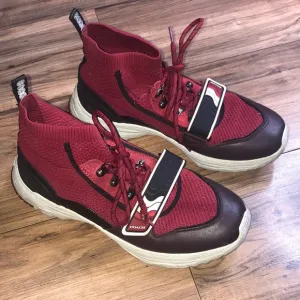 Coach red and black socks sneakers shoes