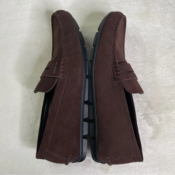 Coach Shoes Men’s MOTT DRIVER Brown Suede Slip On Stylish Loafers Size 10.5D