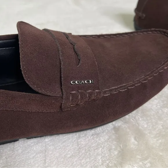 Coach Shoes Men’s MOTT DRIVER Brown Suede Slip On Stylish Loafers Size 10.5D