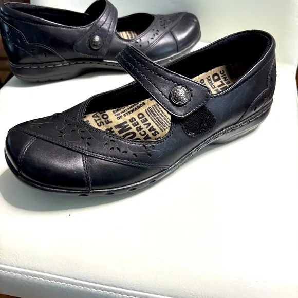 Cobb Hill by Rockport Petra Mary Jane Shoes with Strap Size 9 Black Leather