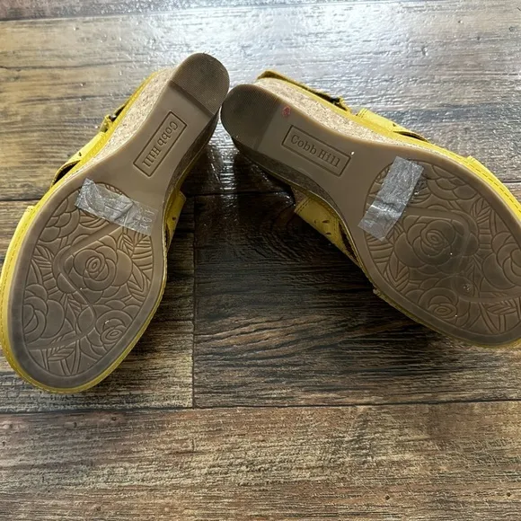COBB HILL Janna Yellow Slingback Sandals Shoes Size 7 EUC