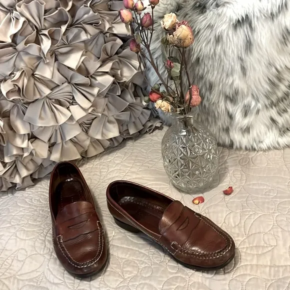 Cole Haan Brown Leather Penny Loafers Sz 7.5 M