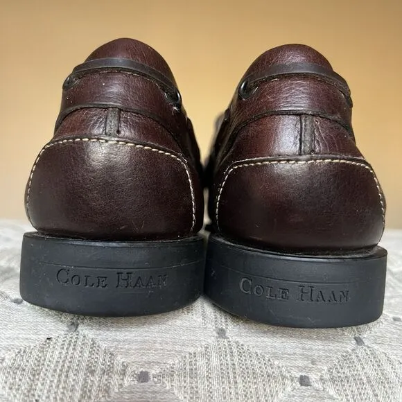 Cole Haan Chocolate Brown Leather Loafer Slip On Shoes Men’s 9.5 M Tie Casual