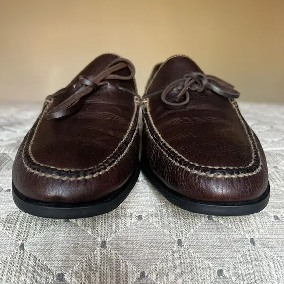 Cole Haan Chocolate Brown Leather Loafer Slip On Shoes Men’s 9.5 M Tie Casual