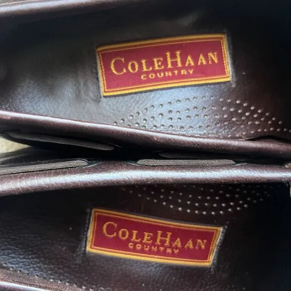 Cole Haan Chocolate Brown Leather Loafer Slip On Shoes Men’s 9.5 M Tie Casual