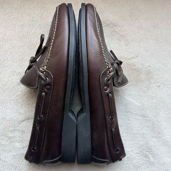 Cole Haan Chocolate Brown Leather Loafer Slip On Shoes Men’s 9.5 M Tie Casual