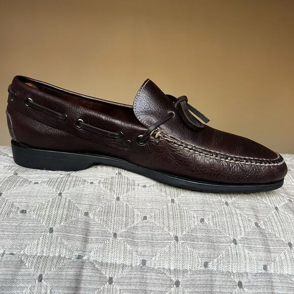 Cole Haan Chocolate Brown Leather Loafer Slip On Shoes Men’s 9.5 M Tie Casual